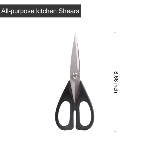 McCook MC39 14 Pieces Full Tang Triple Rivet Kitchen Knife Block Set with Built-in Sharpener and Kitchen Scissor, Black