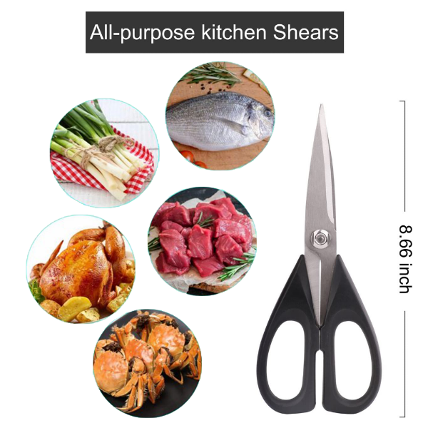 McCook MC39 14 Pieces Full Tang Triple Rivet Kitchen Knife Block Set with Built-in Sharpener and Kitchen Scissor, Black