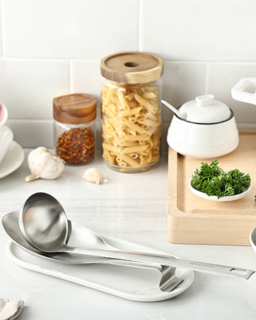 McCook® MC60 Kitchen Utensil Set, Stainless Steel Cooking Utensils Sets, 9-Piece Kitchen Turner, Serving Spoon, Ladle, Skimmer Spoons, Fork, Pasta Server,Spoon Rest and Holder